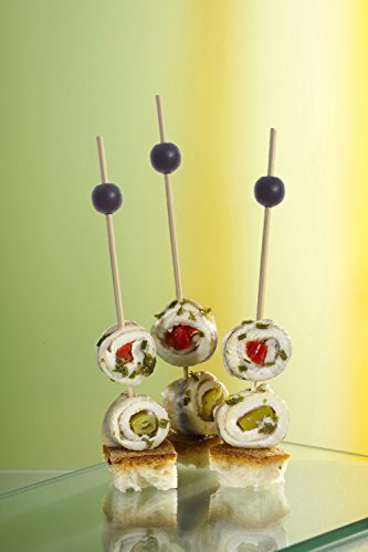 Papstar 11300 250 Fingerfood, Spieße, Black Pearl, 12,5 cm - 3