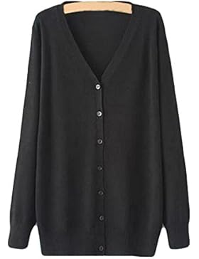 Di Grandi Dimensioni Le Donne Autunno Colore Solido Sezione Selvatici Maglioni Cardigan Rivestimento