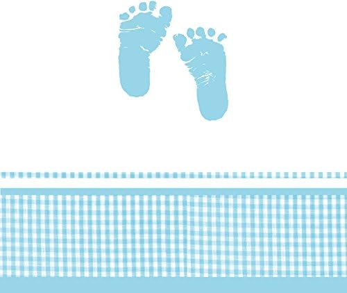 Creative Converting 721906 Plaid Baby Boy Celebrations Plastic Tablecover, 48 by 88", Blue
