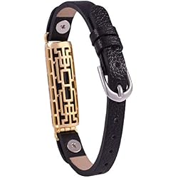 chofit Sustitución correa de piel negro con clip soporte para Fitbit Flex 2 (no Tracker), color Small Strap with Gold Clip