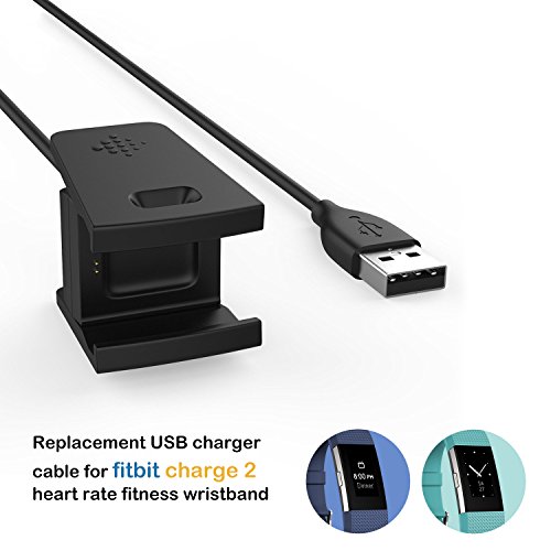 Fitbit Charge 2 Ladekabel, DEGBIT® Fitbit Charge 2 Ersatz Ladegerät USB- ladekabel, Premium Qualität Aufladen USB Charger laden Kabel, Ladestation Charging Dock Adapter für Fitbit Charge 2 Armband - 5