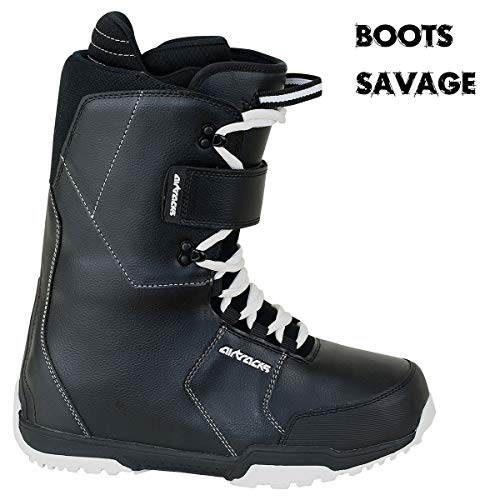 AIRTRACKS Snowboard Set - Tabla Jungle Wide 150 - Fijaciones Master - Softboots Savage Black 38 - SB Bolsa - AIRTRACKS