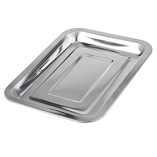 Edelstahl BBQ Barbecue Grillschale Grillplatte Menüschalen Obstschale Tropfschale Küchengerät (1 Stck) - 2