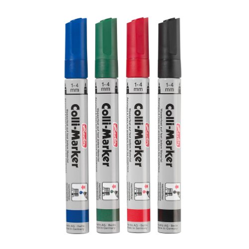 Herlitz 8860603 Colli Marker 1-4 mm schwarz 10 Stück wasserfest, permanent - 2