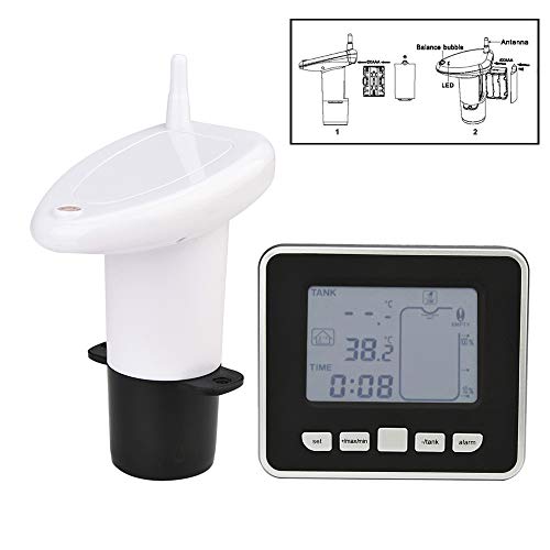 Preisvergleich Produktbild htfrgeds Füllstandsmesser Ultraschall-Füllstandsanzeige Thermometer Hygrometer mit Temperaturanzeige-Sensor-Wasserspiege... für Zisterne, Regenwassertanks