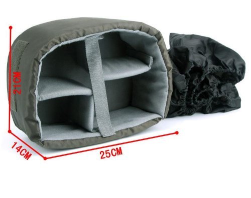 Agemore® Canvas Dslr SLR Kamera Umhängetasche Rucksäcke Tasche mit wasserdichter Abdeckung für Sony Canon Nikon Olympus (Kaffee) - 5