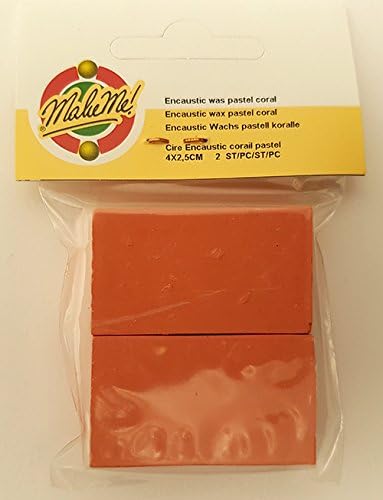 Encaustic Wax - Pastel Coral, pk of 2 blocks, 11mm x 24mm x 42mm each