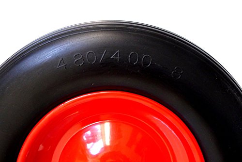 PU Schubkarrenrad 4.80/4.00-8 Ø390 mm stahlfelge inkl. Achse, 200Kg - 4