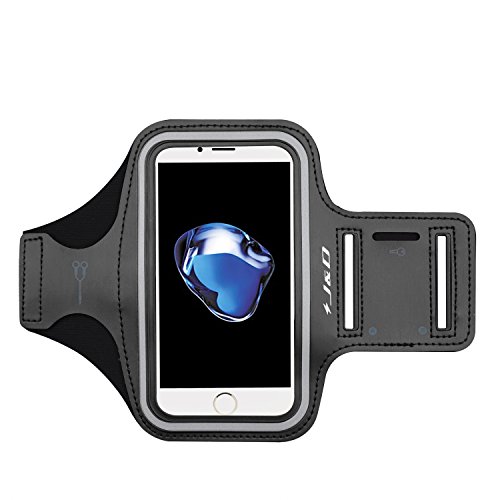iPhone 7 Brazalete  J D Brazalete Deportivo para Apple iPhone 7  Ranura para Llaves  Conexi  n Perfecta con Auriculares mientras Ejercicios y Carreras - Negro