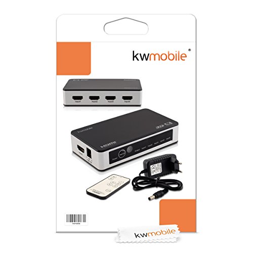 kwmobile 5in1 5 Port HDMI Switch Verteiler – Full HD 3D 4k fähig mit Fernbedienung – CEC 2160p Full HD – Inkl. Fernbedienung und Netzteil - 7