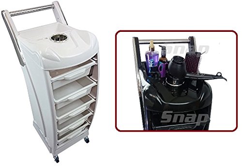 TekNoh Prometheus - White - Salon Storage Trolley - Hairdresser Barber Hair Beauty Drawers Spa Cart