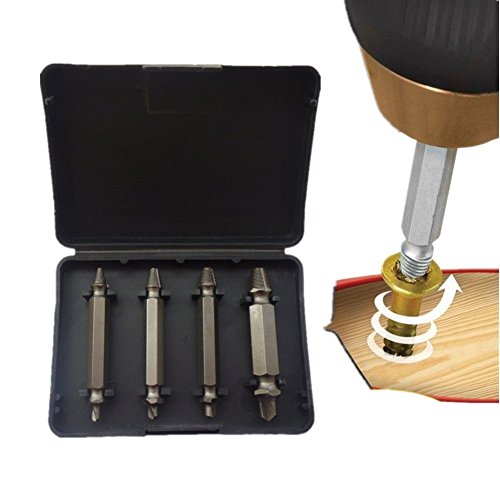 Boonor 4-teilig Schraubenausdreher-Set HSS Bohrwerkzeuge Schraubenlöser Werkzeug Bit-Set 4341#,zum Entfernen beschädigter Schrauben - 7