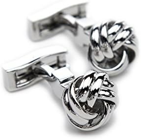 Men's Silver Metal Knot Cufflinks