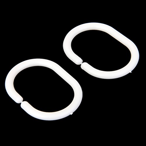 Generic 12x Gardinenringe Vorhangringe Gardinen Ringe Gardinenhaken für Gardinenstangen Stangen Kunststoff - 4