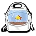 Produktbild Isolierte Lunchtasche, Motiv: Strandtiere, mit besten Reißverschlüssen und abnehmbarem Schultergurt, Neopren, Cartoon Fish Bowl15, Einheitsgröße