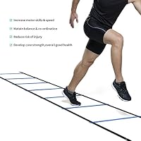 Échelle D'agilité POWER GUIDANCE 6 Mètres Avec 12 Barreaux Et 10 Cônes - Sac De Transport Inclus - Entraînement Football, Sport