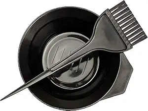Perseverance Plastic Hair Coloring Dyeing Kit Brush with Mixing Bowl Set, Professional Use for Saloon Color Both Men and Women (1 1 Brush) Black, Standard (P 09)