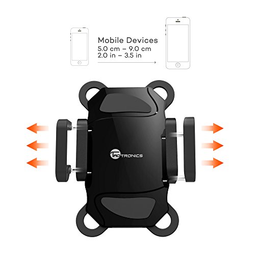 Porta Smartphone Bici TaoTronics Supporto Bici Smartphone, Supporto Cellulari per Dispositivi iOS & Android/GPS (Morsetto Antiscivolo, Rotazione a 360 Gradi, Grip in Gomma per 4 Angoli Bloccati)