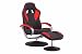 Produktbild CAVADORE TV-Sessel RACER, Verstellbarer Relax Sessel mit Hocker im Rennfahrer-Design, Lederimitat Schwarz mit Apllikation Rot, Gamer-Sessel mit ergonomischer Rückenlehne, 360° drehbar, 82 x 69 x 108 cm (T x B x H)