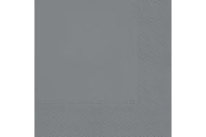 MAKI 3-Ply Decorative Tissue Paper Napkins Serviettes for Decoupage Lunch 33cm x 33cm - Pack of 20 (Silver)