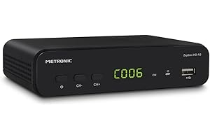 Metronic Décodeur TNT HD pour TV - HDMI, Péritel Démodulateur, Récepteur, Adaptateur, Tuner pour Antenne TNT - Enregistreur Via USB - 441658