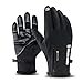 Produktbild aediea Handschuhe für Herren und Damen, Fleece, Touchscreen, für Reiten, Snowboard, Sport, Outdoor-Aktivitäten, Schnee, Skifahren, Winddicht, wasserdicht, Klettern, Motorradhandschuhe XXL,Black