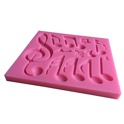 LYNCH Verschiedene Musik-Anmerkung-Form-Silikon Fondantform Bakeware DIY Kuchen-Werkzeuge,Rosa - 7