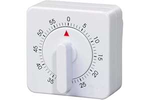SHANBYE Minuterie de Cuisine Mécanique,60 Minutes/1 Heure Minuteur Mécanique Portable Kitchen Timer Count Down Alarm Reminder pour Cuisine Cuisson Classe Formation Commande de Rotation