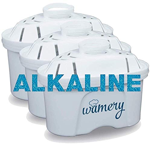 Wamery Filtros para Jarra Filtradora de Agua Alcalina 3-Pack de Cartuchos de Filtros para Jarra Certificados NSF ANSI Compatibles con Jarra Brita Maxtra