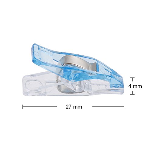 Anpro 60 Stück Klammer, Nähen Zubehöre Stoffklammern, 27*4mm 6 Farben Spitz Wonder Clips - 3