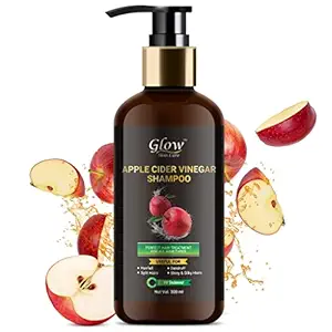 GLOW Skin Care | Apple Cider Vinegar Shampoo | Organic | Biotin for Long | Shiny Hair | Smooth | Damaged Hair | Anti Hair Fall Shampoo | For Men | Women | 300ml |