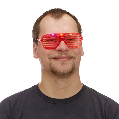 10 x Partybrille mit LED, Atzenbrille für Karneval und Fasching, Gitterbrille für Kinder, Blinkend mit Farbwechsel - 2