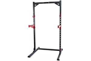 ‎FUEL FITNESS Fuel Fitness Half Cage HR300 Verstellbarer Kniebeugeständer mit Sicherheitsablagen, Squat Rack mit Langhantelständer, Kniebeugeständer mit Klimmzugstange, bis 272kg belastbar