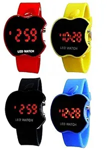 YASH ENTERPRISES Led Apple Shape Digital Wrist Watch Kids Unisex School Boys Girls Kids Watch - 1 PCS (Multi-Color)