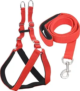 Nylon Padded Adjustable Dog Harness and chect Vest with Leash.