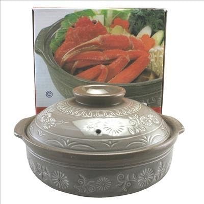 Khafu Japan 10-Inch Japanese Earthen Casserole Pot by Donabe