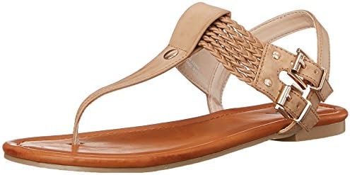 MIA 2 Women's Ivelise Flat Sandal, Natural, 8 B(M) US
