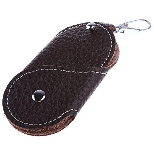 Preisvergleich Produktbild Homyl Auto Schlüsseltasche Leder Schlüsseletui Etui Schlüsselanhänger Autoschlüssel Halter Geldbörse Schlüsseltasche Hülle - Braun, Eine Größe passt meistens