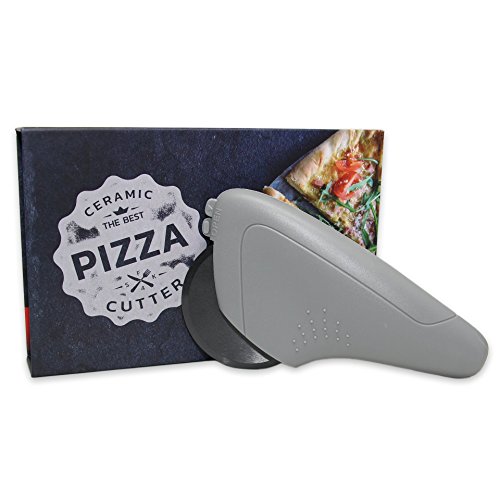 Smart4Kitchen Keramik Pizzaschneider | Super scharfer, einfach zu reinigender & ergonomischer Pizzaroller | Pizza Cutter inkl. Klingenschutz | Pizzarad/Teigschneider in hochwertiger Geschenkbox
