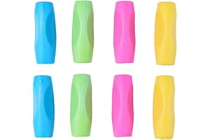 LJFEA silicone pencil grip, 8-piece silicone pencil grip, aide à l'écriture pour les enfants, porte-stylo ergonomique, grip main gauche, grip main droite, coloré, convient aux enfants et aux adultes.