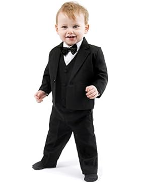 Schicker Taufanzug / Baby-Anzug 5-teilig, schwarz uni