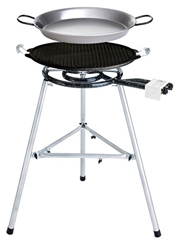 Preisvergleich Produktbild Paella Grill-Set mit Gusseisengrillplatte und Paella Pfanne
