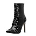 Produktbild Sannysis Stiefeletten Damen Elegant Winter Kurz Stiefeletten Spitze Toe Reissverschluss Knöchelstiefel High Heels Schwarz