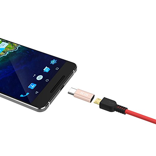 ICZI Cavo Micro USB Carica Rapida [ 5 Pezzi: 0.3m Ã— 2 + 1m Ã— 2 + 1.8m Ã— 1 ], Connettori Placcati in Oro, Cavi per Trasferimento Dati e Ricarica per Android, Huawei P10 Lite/P8 Lite 2017, Serie Samsung Galaxy J, HTC, Nokia, LG, Kindle ed altri - Rosso