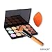 Fashion Base 15 Colors Contour Face Cream Makeup Concealer Palette + Powder Brush With Free Foundation Puff Sponge