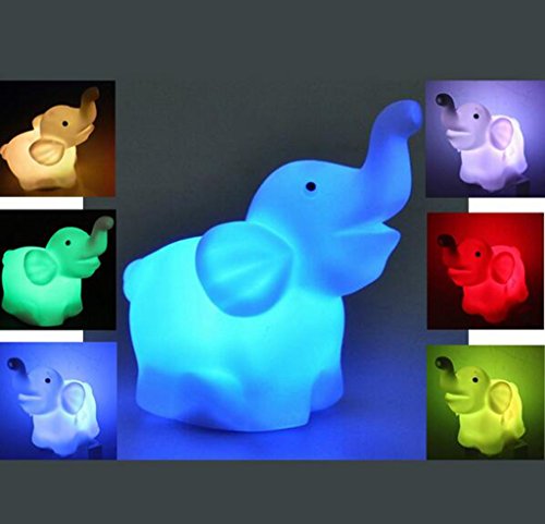 edealing (TM) 2er Pack kreative nette Elefant führte Nachthelle Farben geändert romantisches Geschenk für Haus Hochzeitsdeko - 4