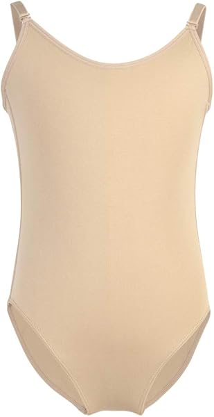 Soudittur Balletto Body da Danza Classica Bambina Canotta Body da Donna/Ragazza Intimo Senza Cuciture Nudo con Spalline Regolabili - 1
