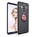 Produktbild Weich Silikon Hülle für Huawei Mate 10 Pro,Ultra Slim Matt Hülle für Huawei Mate 10 Pro,Moiky Stilvoll Stoßfest HandyHülle mit Auto Magnet Metall 360 Ring Halter Ständer Hülle - Schwarz + Rot