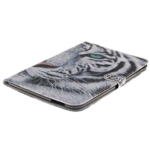 Galaxy Tab 4 10.1 Hülle,Ukayfe Weißer Tiger Painted Schutzhülle fur Galaxy Tab 4 10.1 SM-T530 Ledertasche Lederhülle Smart Case Cover,[Bunt Muster Design] Kunstleder Tasche PU Leder Schutzhülle Brieftasche Etui Schale Hülle for Galaxy Tab 4 (10.1 Zoll) SM-T530 mit 1 x Schwarze Eingabestift - 4