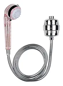 RIVERSOFT Combo Pack Handheld Shower, Stainless Steel Flexible Shower Hose 1.5 Meter with SF-15 PRO shower-tap filter for hard water with 15 stage (ABS, Chrome, Pack of 1)